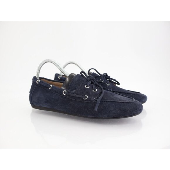 Marc Fisher Uleena Mocassin Loafer Size 10 Blue Suede Slip On Comfy Flat Shoes - Picture 1 of 9